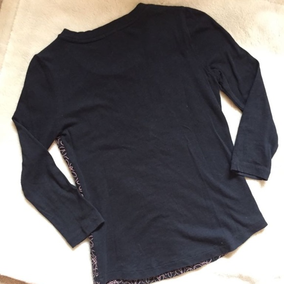 J Crew Black and Pink Embroidered Top - Picture 3 of 4